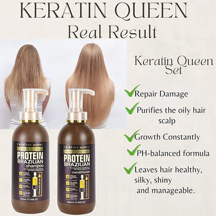 شامپو Keratine Queen مدل Protein Brazilian حجم 800 میلی لیتر — تصویر ۳