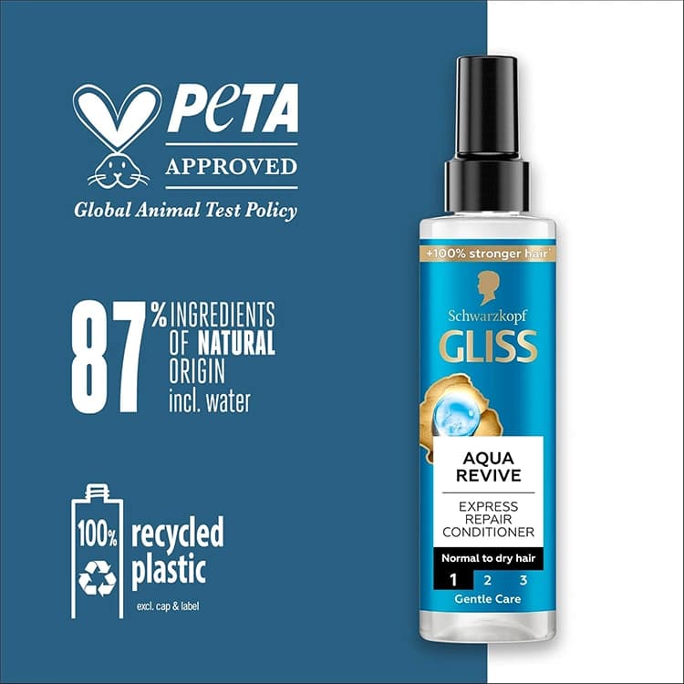اسپری مو GLISS مدل Aqua Revive حجم 200 میلی لیتر — تصویر ۴