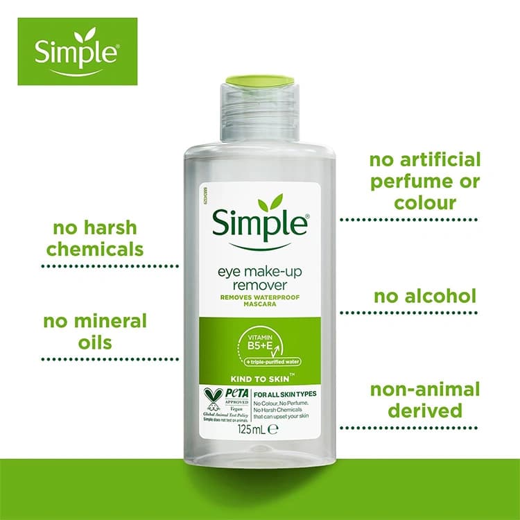 پاک کننده آرایش چشم Simple مدل Eye Make Up Remover حجم 125 میلی لیتر — تصویر ۷