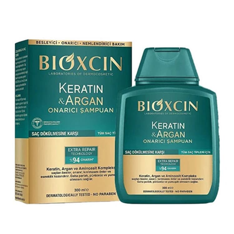 شامپو Bioxcin مدل Keratin and Argan حجم 300 میلی لیتر — تصویر ۲