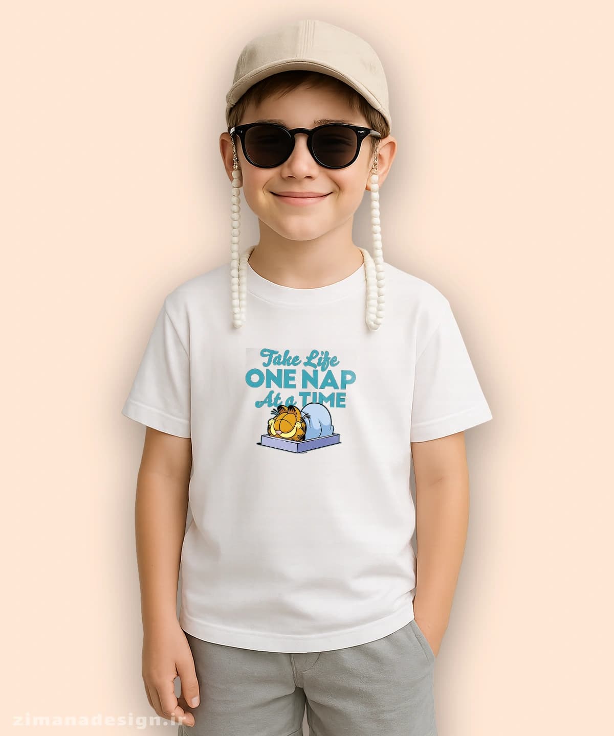تیشرت بچگانه گارفیلد طرح Take Life One Nap At A Time