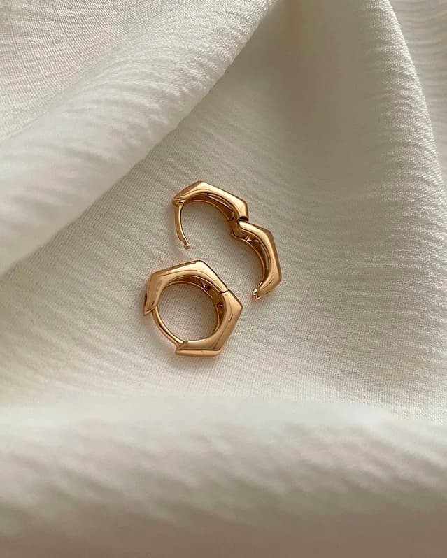 گوشواره آیینه ای پنج ضلعی ژوپینگ — تصویر ۲