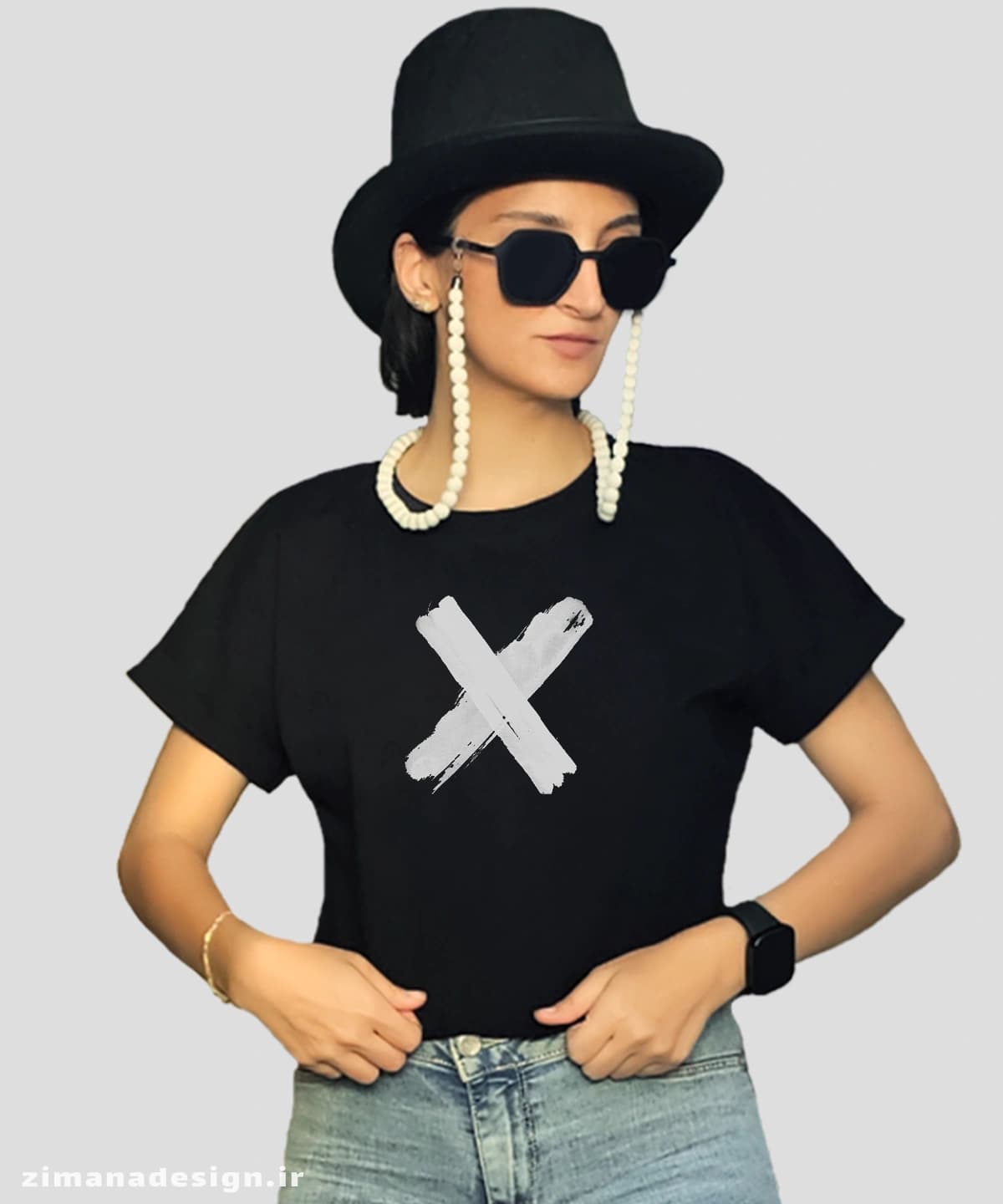 کراپ زنانه طرح ضربدر