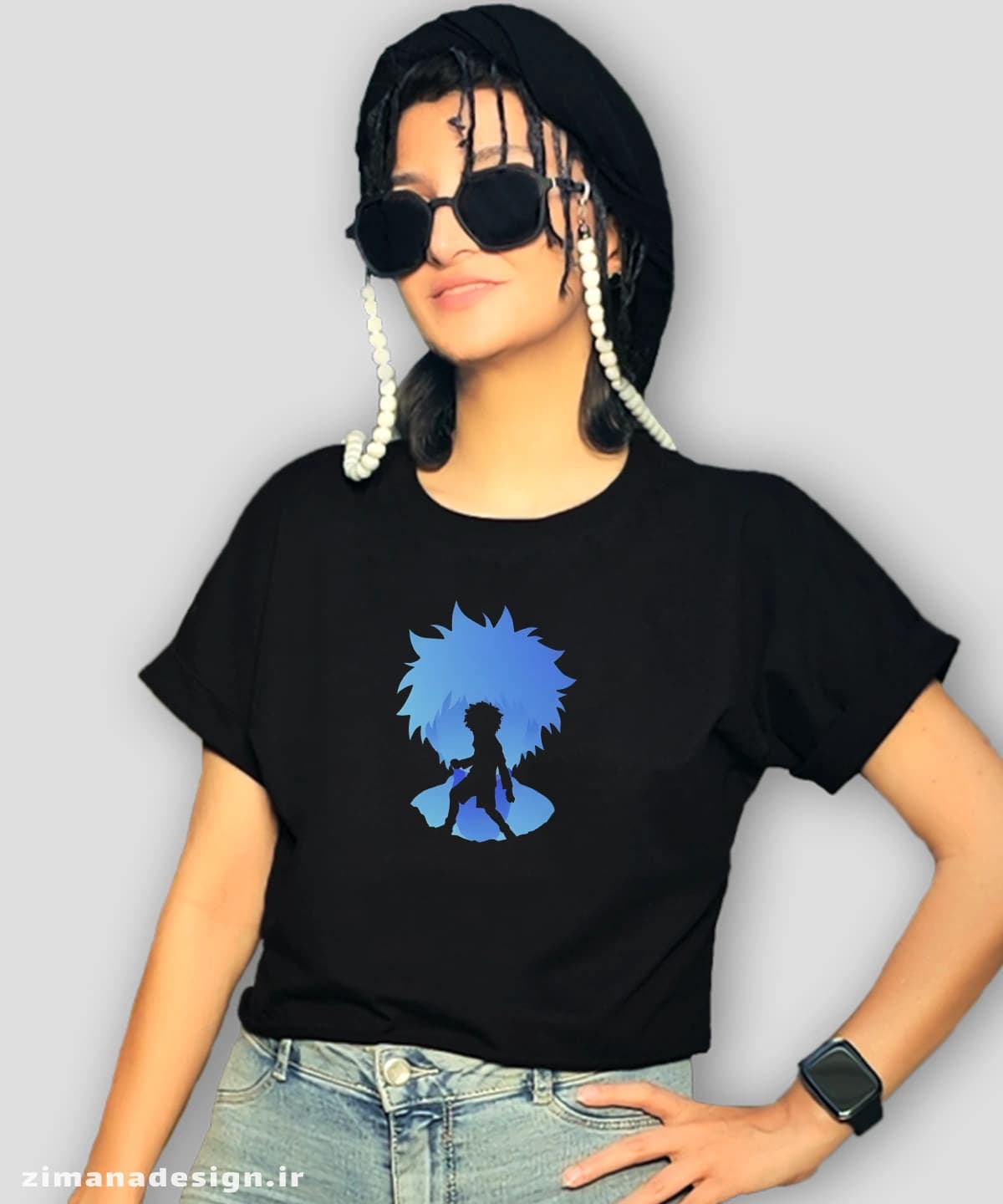 کراپ زنانه انیمه طرح هانتر ایکس هانتر