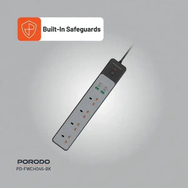 چندراهی برق پرودو مدل Porodo 4AC 65W 3000W Power Strip — تصویر ۵