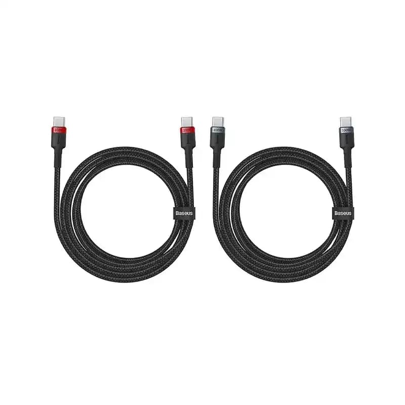 کابل شارژ Type-C to Type-C باسئوس مدل Cafule Series با طول 2 متر 100 وات (2عددی) — تصویر ۳