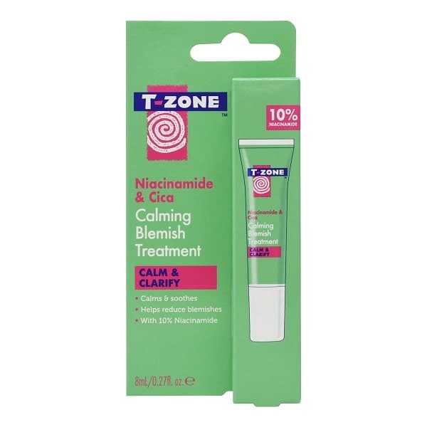 ژل ضد جوش نیاسینامید 10% و سیکا تی زون T-Zone مدل CALM & CLARIFY حجم 8 میل اصل