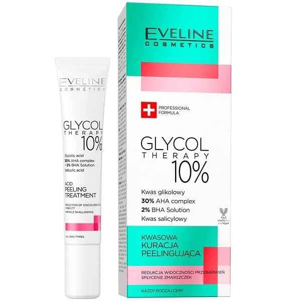 کرم لایه بردار اولاین Eveline مدل گلیکول تراپی GLYCOL THRAPY 10% حجم 20 میل اصل | بازسازی کننده، حاوی AHA/BHA
