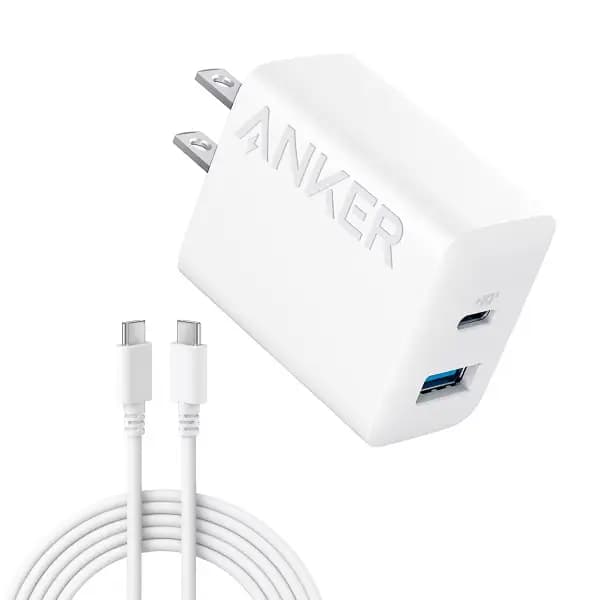 شارژر دیواری 20 وات 2 پورت با کابل USB-C به USB-C انکر مدل Anker B2348 — تصویر ۲