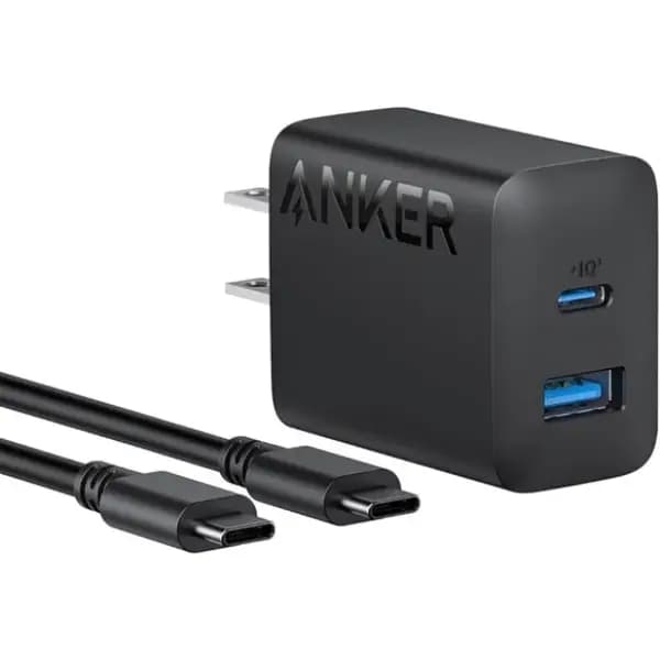 شارژر دیواری 20 وات 2 پورت با کابل USB-C به USB-C انکر مدل Anker B2348
