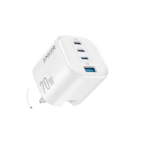شارژر دیواری تاشو 4 پورت 70 وات فوق سریع انکر مدل Anker Zolo Charger A121C — تصویر ۲