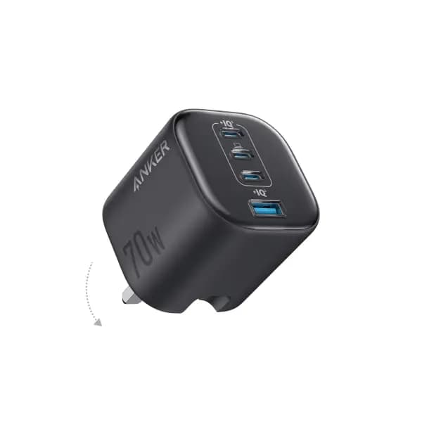شارژر دیواری تاشو 4 پورت 70 وات فوق سریع انکر مدل Anker Zolo Charger A121C
