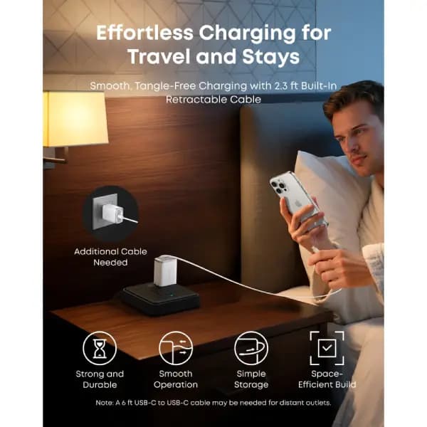شارژر دیواری 35 وات با کابل USB-C جمع‌شونده انکر مدل Anker Nano Charger A2658 — تصویر ۴