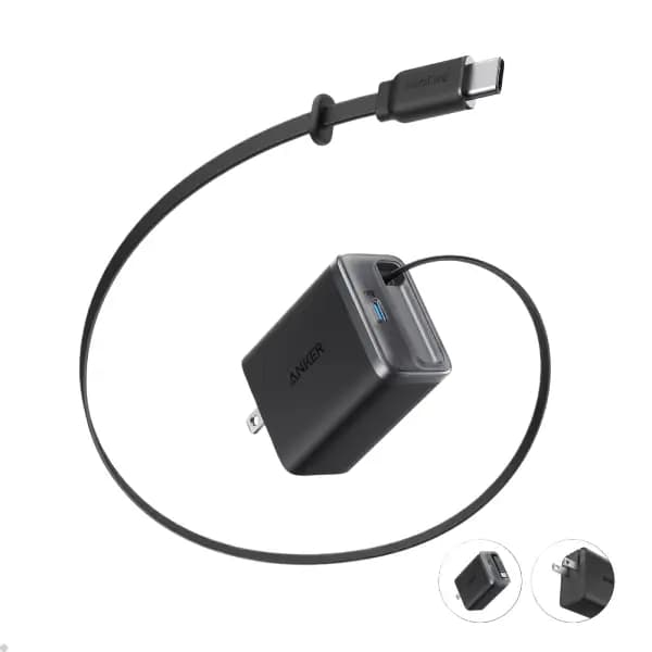 شارژر دیواری 35 وات با کابل USB-C جمع‌شونده انکر مدل Anker Nano Charger A2658