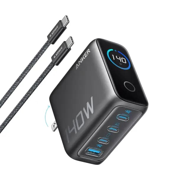 شارژر 140 وات 4 پورت به همراه کابل USB-C انکر مدل Anker Charger PD 3.1 B2697