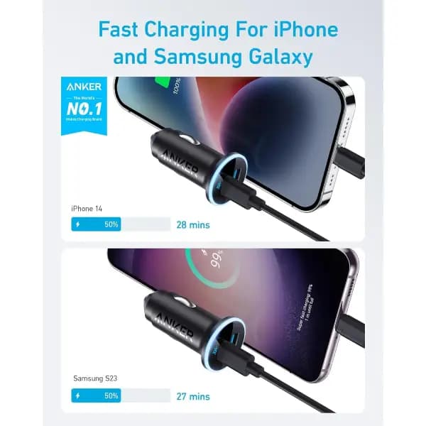 شارژر فندکی 52.5 وات انکر مدل Anker 323 Car Charger 52.5W — تصویر ۲