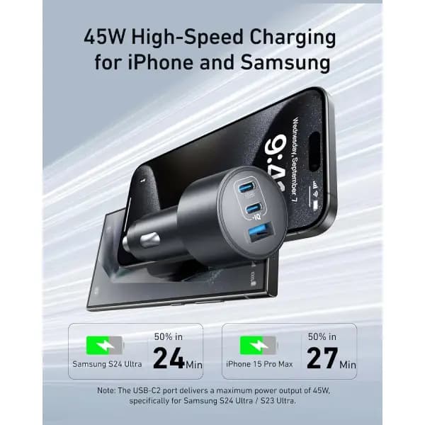 شارژر فندکی 167.5 وات 3 پورت انکر مدل Anker Nano Car Charger B2737 — تصویر ۵