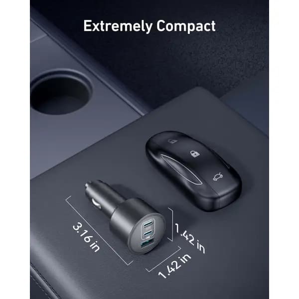 شارژر فندکی 167.5 وات 3 پورت انکر مدل Anker Nano Car Charger B2737 — تصویر ۳