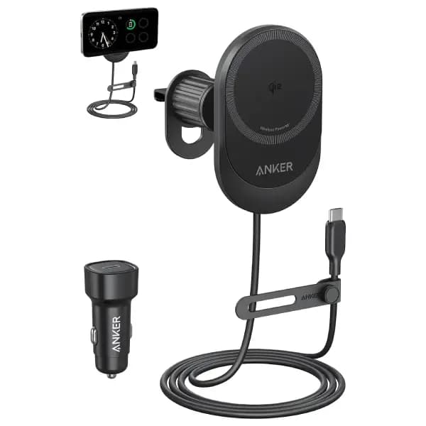 شارژر بی‌سیم مغناطیسی خودرو انکر مدل Anker MagGo Wireless Car Charger Pad A2932