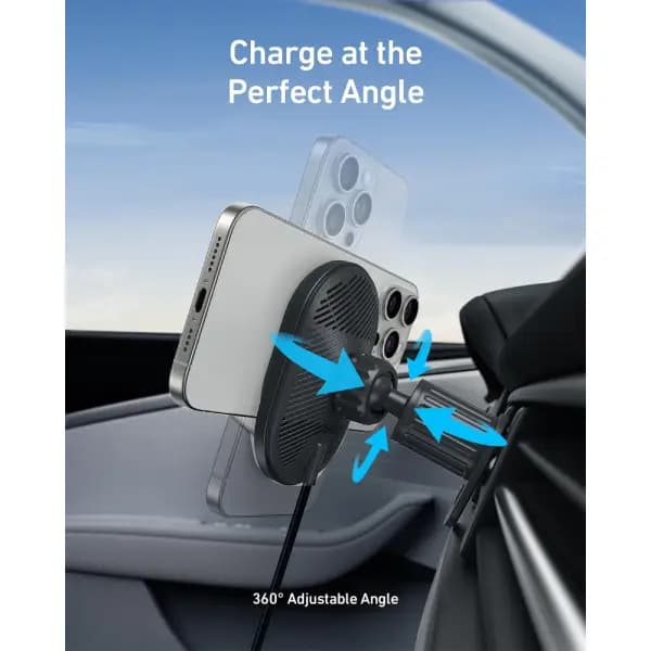 شارژر بیسیم مغناطیسی خودرو انکر مدل Anker MagGo Wireless Car Charger Pad A2932 — تصویر ۲