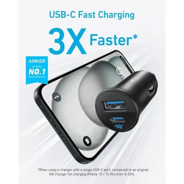 شارژر فندکی 30 وات انکر مدل Anker PowerDrive Car Charger A2741 — تصویر ۲