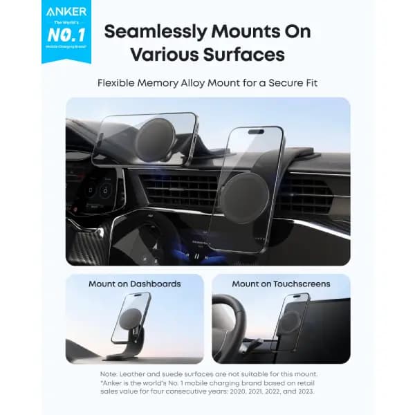 هولدر و پایه نگهدارنده مغناطیسی خودرو انکر مدل Anker Nano Car Mount Magnetic, Detachable Pad — تصویر ۳
