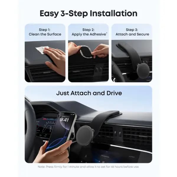 هولدر و پایه نگهدارنده مغناطیسی خودرو انکر مدل Anker Nano Car Mount Magnetic, Detachable Pad — تصویر ۷