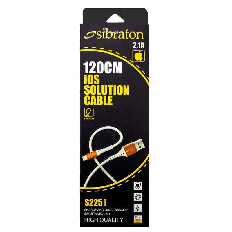 کابل شارژر USB به لایتنینگ سیبراتون مدل S225 i طول 1.25 متر
