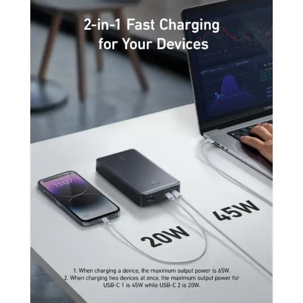 پاوربانک 24000 هزار 65 وات مخصوص لپ تاپ انکر مدل Anker 537 PowerCore for Laptop — تصویر ۲