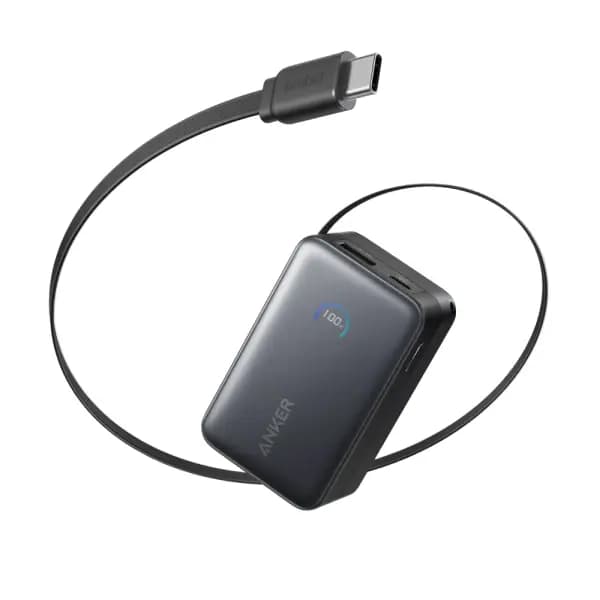 پاوربانک 10000 هزار 45 وات همراه کابل USB-C جمع‌شونده انکر مدل Anker Nano