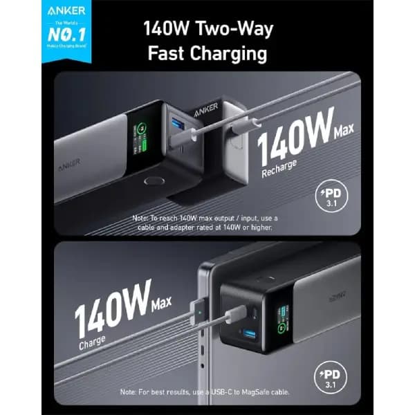 پاوربانک 24000 هزار 140 وات انکر مدل Anker GanPrime A1289 — تصویر ۲