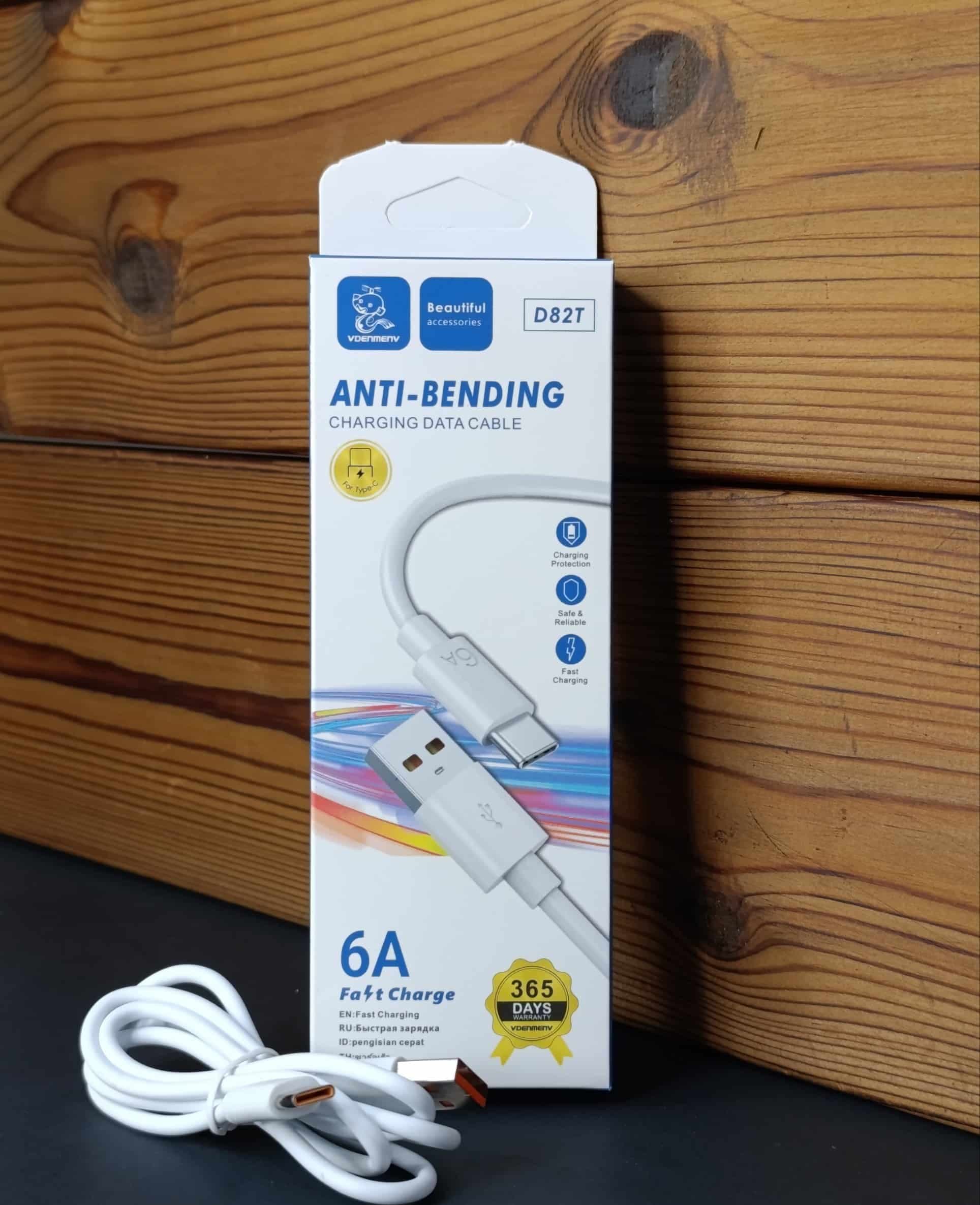 کابل شارژ تایپ سی دنمن مدل D82T ظرفیت ۶ آمپر — تصویر ۲