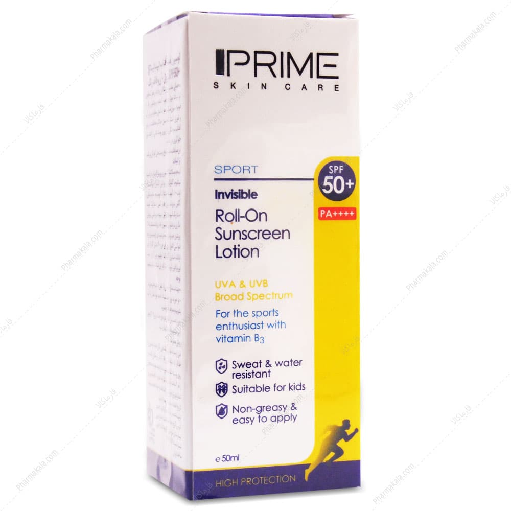 لوسیون رولی ضد آفتاب SPF50 فاقد رنگ پرایم 50ml