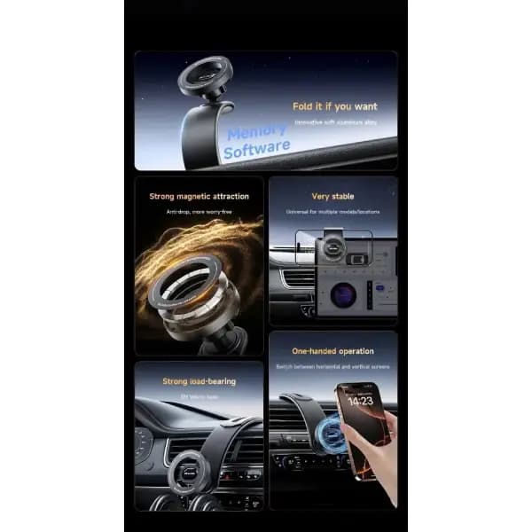 هولدر و پایه نگهدارنده مغناطیسی دریچه کولر خودرو اوی مدل Awei x79 Memory Metal Magnetic Car Mount Holder — تصویر ۸