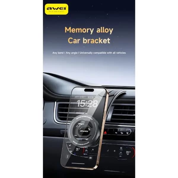 هولدر و پایه نگهدارنده مغناطیسی دریچه کولر خودرو اوی مدل Awei x79 Memory Metal Magnetic Car Mount Holder — تصویر ۵