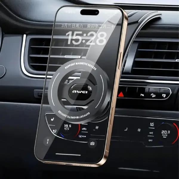 هولدر و پایه نگهدارنده مغناطیسی دریچه کولر خودرو اوی مدل Awei x79 Memory Metal Magnetic Car Mount Holder — تصویر ۳