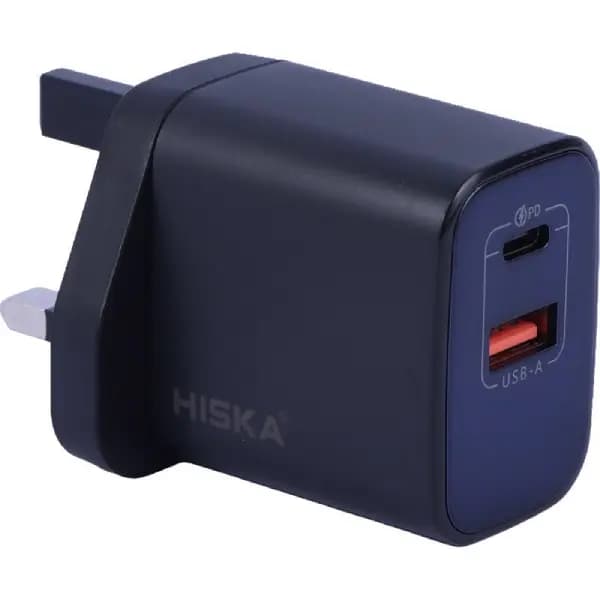 شارژر دیواری 45 وات هیسکا مدل Hiska H-145GaN UK PD QC3.0 3A