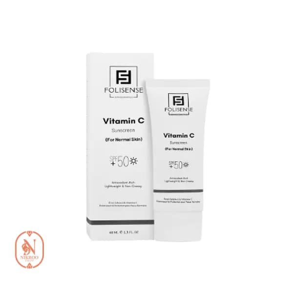 کرم ضد آفتاب بی‌رنگ فولیسنس SPF 50 مدل ویتامین سی 40 میل