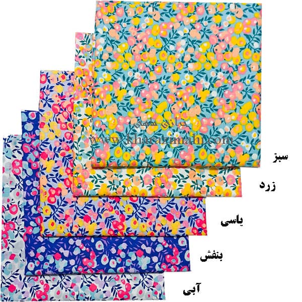 پارچه کتان نخ فیلور عرض90 طرح آبرنگ کد 236 — تصویر ۲