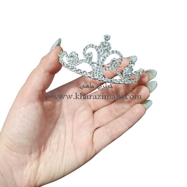 تاج تمام نگین فلزی طرح گرد پرنسسی