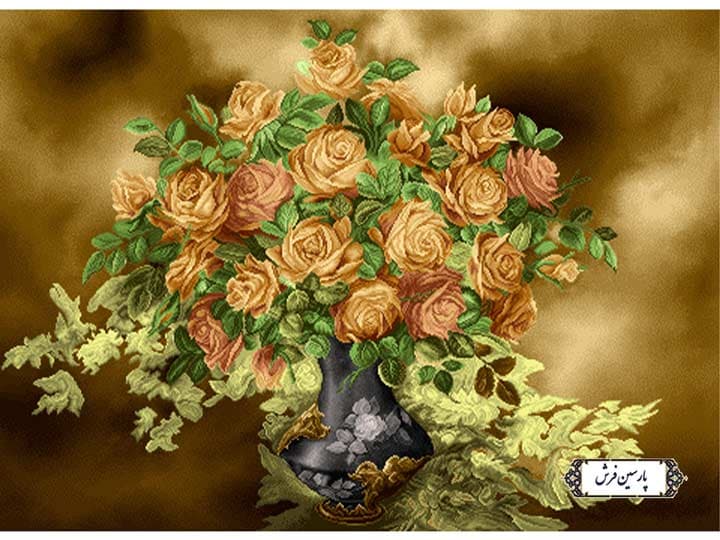 نخ و نقشه تابلو فرش تبریز طرح گل های رز – کد NG1462