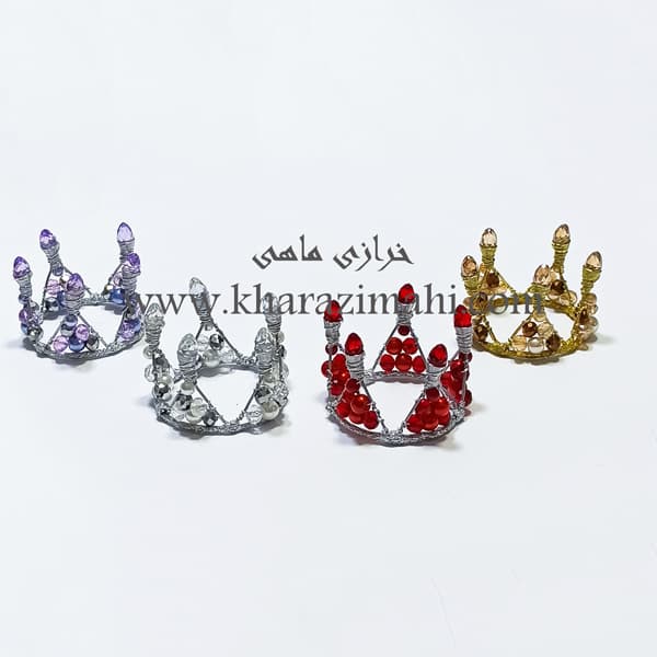 تاج فرحی مرواریدی بالا کریستال