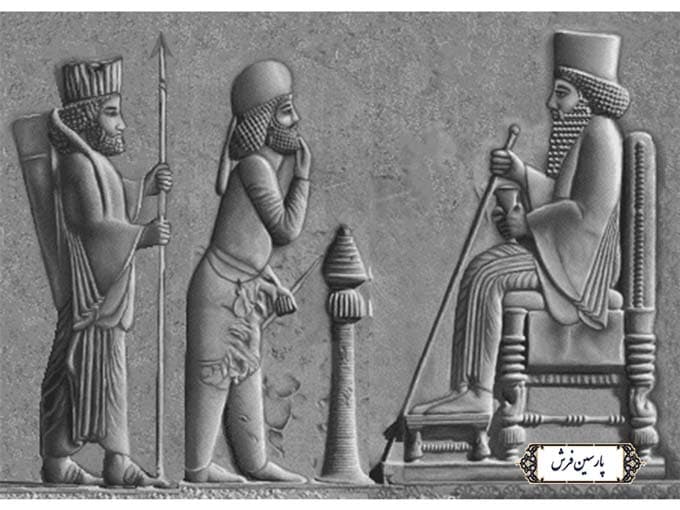نخ و نقشه تابلو فرش تندیس داریوش هخامنشی – کد NT4234