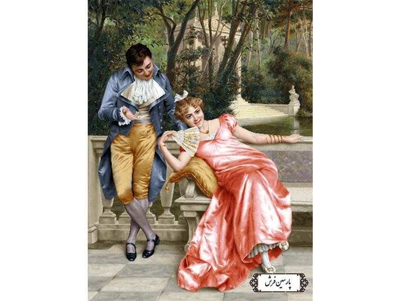 نخ و نقشه تابلو فرش عشوه گری معشوق – کد NF2205