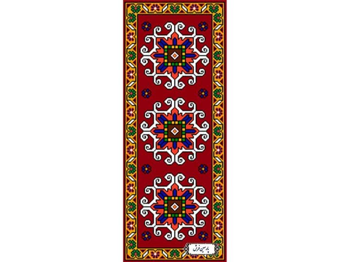 نخ و نقشه قالیچه تبریز طرح حاشیه – کد NZ2839