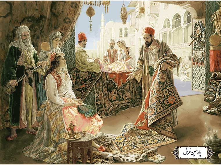 نخ و نقشه تابلو فرش طرح فرش فروش – کد NF2181