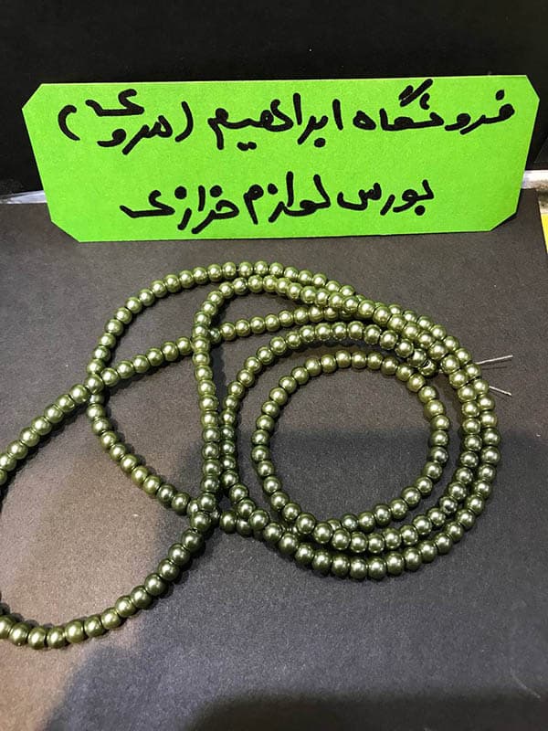 مروارید سنگی سایز ۴ سبز زیتونی