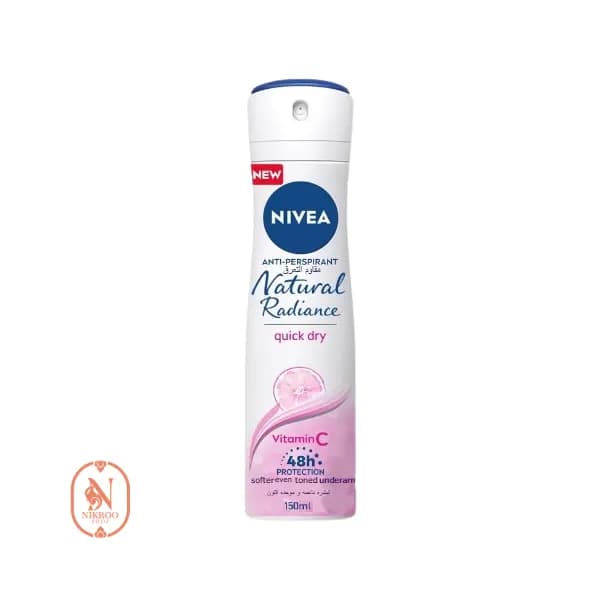 اسپری بدن زنانه نیوآ نچرال ردینس مدل کوئیک درای حاوی ویتامین سی NIVEA NATURAL RADIANCE QUICK DRY 150ML