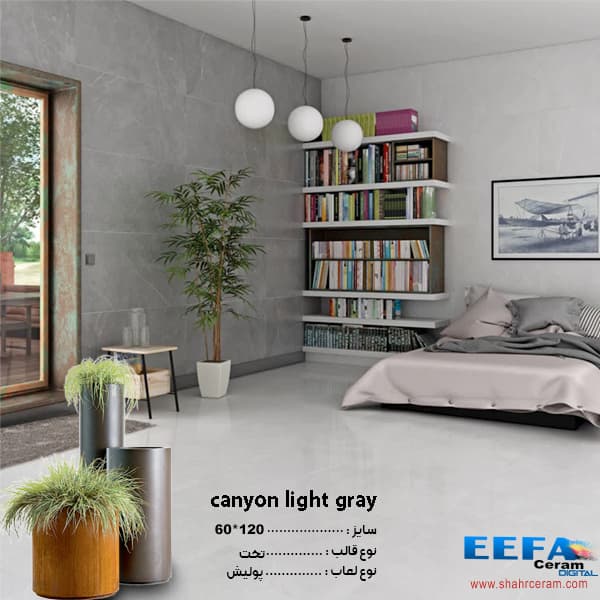 سرامیک کنیون طوسی روشن 120*60 (canyon) ایفا سرام — تصویر ۲