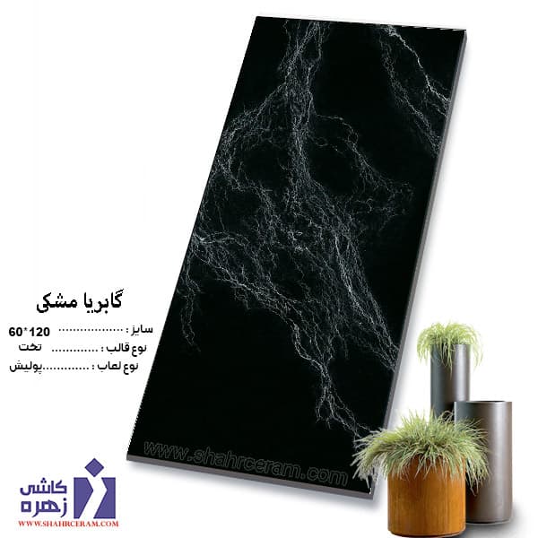 سرامیک گابریلا مشکی 120*60 کاشی زهره